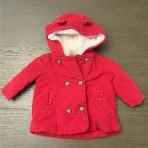 🩷6 for $20🩷
 Carter's Red Pea Coat with Fleece Lining